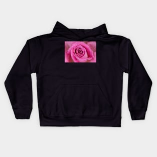 Close macro shot of a rose with water drops Kids Hoodie